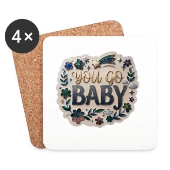 You Go, Baby - Coasters (set of 4) - white - Front