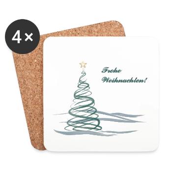 FROHE WEIHNACHTEN - Untersetzer (4er-Set) - Weiß - Vorne