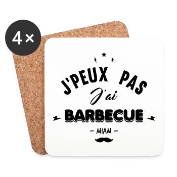 j'peux pas j'ai barbecue - Dessous de verre (lot de 4) - blanc - Devant