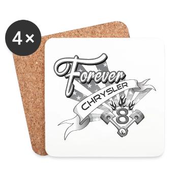 Pour toujours V8 - Dessous de verre (lot de 4) - blanc - Devant