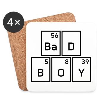 Baryum, deutérium, bore, oxygène, yttrium - Dessous de verre (lot de 4) - blanc - Devant