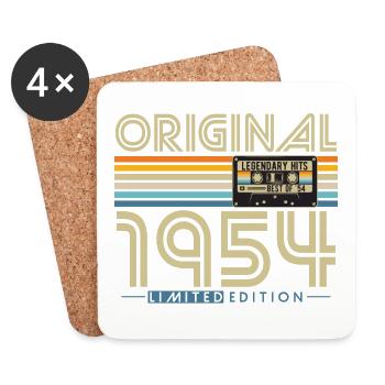 Original 1954 Vintage Vintage Birthday Retro - Coasters (set of 4) - white - Front