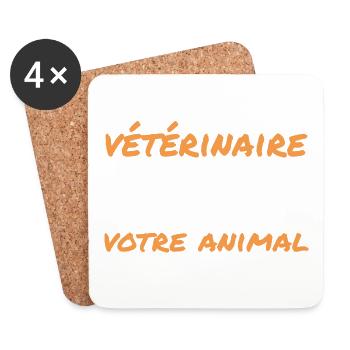 Vétérinaire Cadeau Humour - Dessous de verre (lot de 4) - blanc - Devant