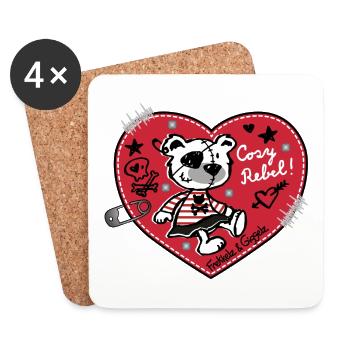 Cosy Rebel - Untersetzer (4er-Set) - Weiß - Vorne