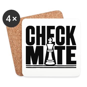 Check Mate für einen Schachspieler - Untersetzer (4er-Set) - Weiß - Vorne