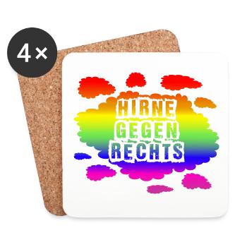 AfD stoppen gegen rechts Demokratie Vielfalt links - Untersetzer (4er-Set) - Weiß - Vorne