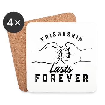 Friendship Keeps Forever Friends Saying Friend - Coasters (set of 4) - white - Front