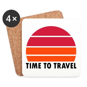 Time to travel (geteilte Sonne) - Untersetzer (4er-Set) - Weiß - Vorne