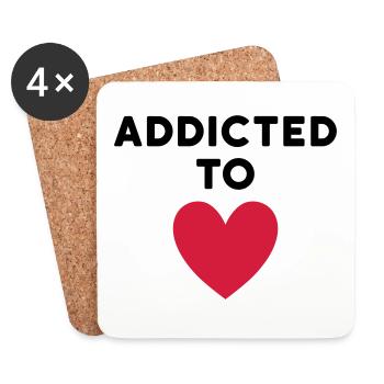 Addicted to love - Coasters (set of 4) - white - Front