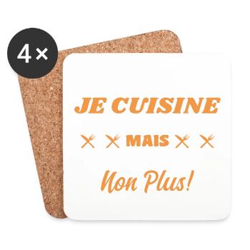 Ch'ti Cuisinier, Cuisine Nord Pas De Calais Humour - Dessous de verre (lot de 4) - blanc - Devant