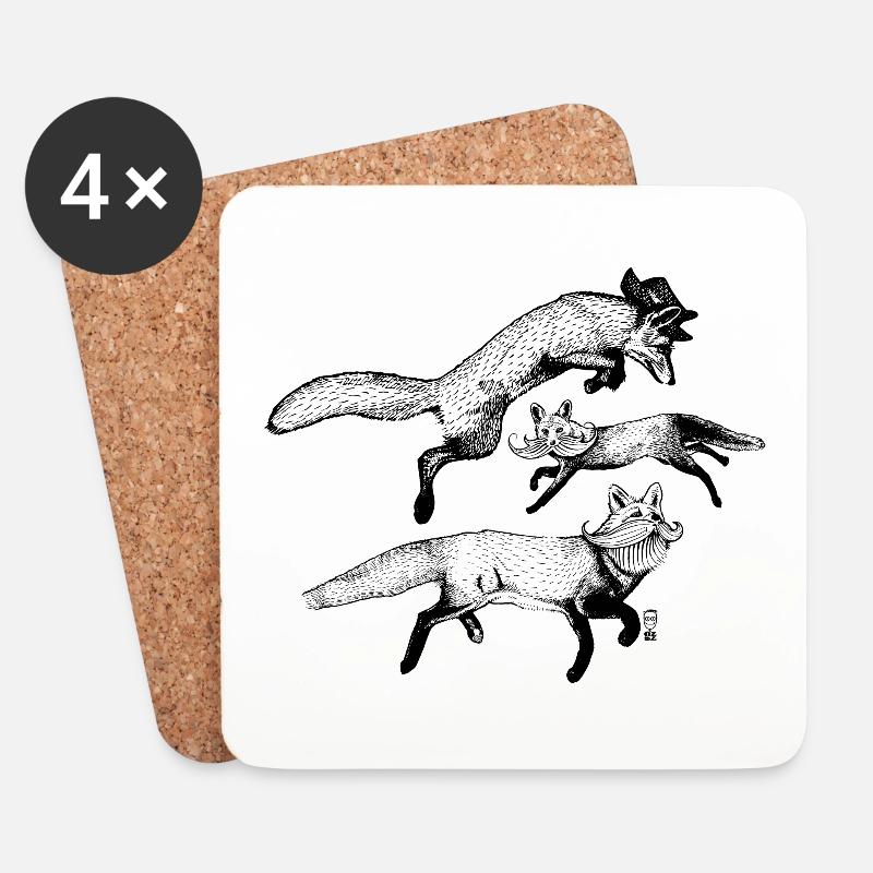 The 3 Foxes - Coasters (set of 4) - white