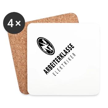 Working class electricians with guild signs - Coasters (set of 4) - white - Front