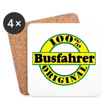 Busfahrer Bus Omnibus 100% Busfahrer Original(25) - Untersetzer (4er-Set) - Weiß - Vorne