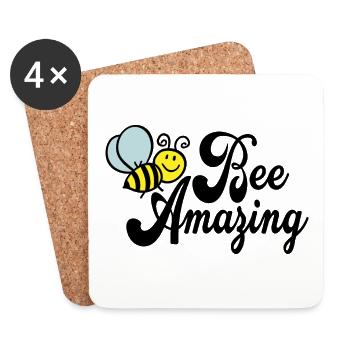 Bee Amazing Biene Tiere Imker Imkerei Geschenk - Untersetzer (4er-Set) - Weiß - Vorne