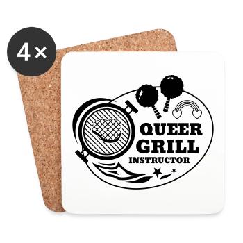 Queer Grill Instructor BBQ Geschenkidee - Untersetzer (4er-Set) - Weiß - Vorne