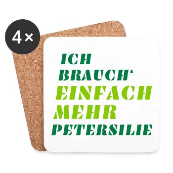 Einfach mehr Petersilie - Veganer Kräuter Spruch - Untersetzer (4er-Set) - Weiß - Vorne