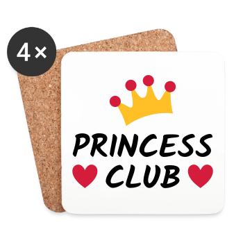 Princess club (Krone, Herzen) - Untersetzer (4er-Set) - Weiß - Vorne