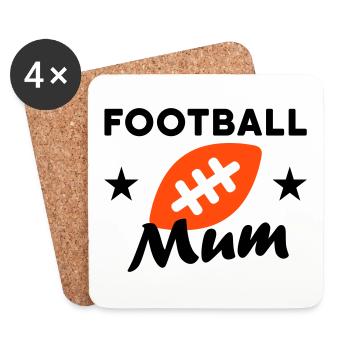 Football mum (stars, football) - Coasters (set of 4) - white - Front