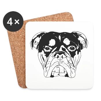 Old English Bulldog - Untersetzer (4er-Set) - Weiß - Vorne
