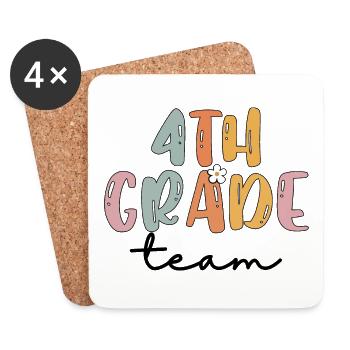 Team 4th Grade Squad Elementary School - Untersetzer (4er-Set) - Weiß - Vorne