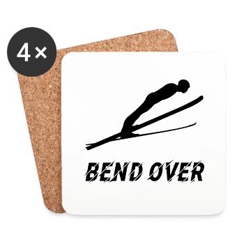 Bend Over Ski Jumping Skiing Winter Sports - Coasters (set of 4) - white - Front