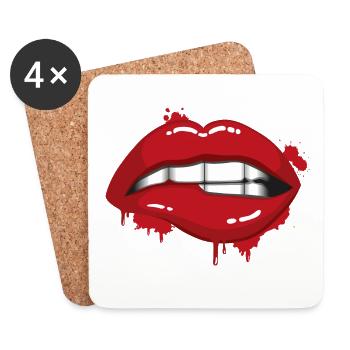 Lips - Coasters (set of 4) - white - Front