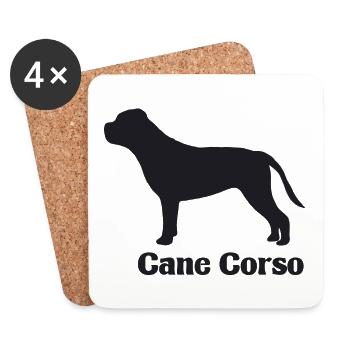 Cane Corso Silhouette - Untersetzer (4er-Set) - Weiß - Vorne