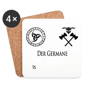 Der Germane - Untersetzer (4er-Set) - Weiß - Vorne
