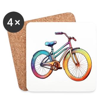 Fahrrad - Untersetzer (4er-Set) - Weiß - Vorne