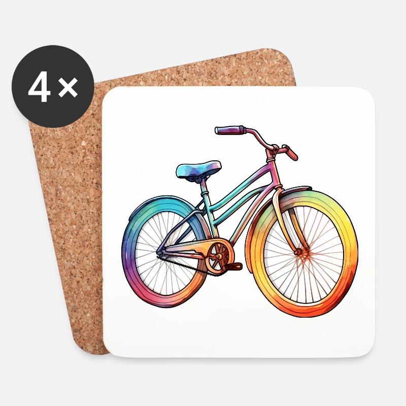 Fahrrad - Untersetzer (4er-Set) - Weiß