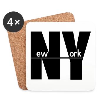 New York - Dessous de verre (lot de 4) - blanc - Devant