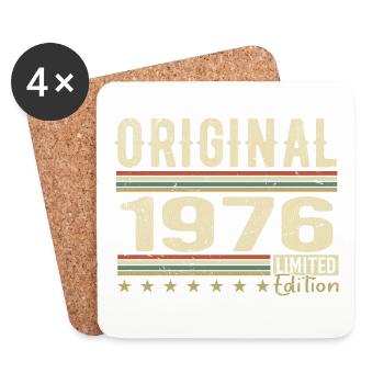 Original 1976 - Cadeau D’anniversaire Rétro 1976 - Dessous de verre (lot de 4) - blanc - Devant
