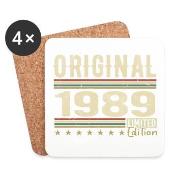 Original 1989 - Cadeau D’anniversaire Rétro 1989 - Dessous de verre (lot de 4) - blanc - Devant