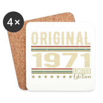 Original 1971 – Retro 1971 Geburtstagsgeschenk - Untersetzer (4er-Set) - Weiß - Vorne