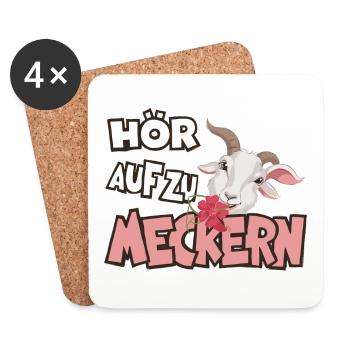 Hör auf zu meckern für eine Frau oder Mädchen - Untersetzer (4er-Set) - Weiß - Vorne