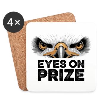 Focused Eagle Eyes On Prize Inspirierendes Zitat - Untersetzer (4er-Set) - Weiß - Vorne