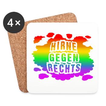 AfD stoppen gegen rechts Demokratie Vielfalt links - Untersetzer (4er-Set) - Weiß - Vorne