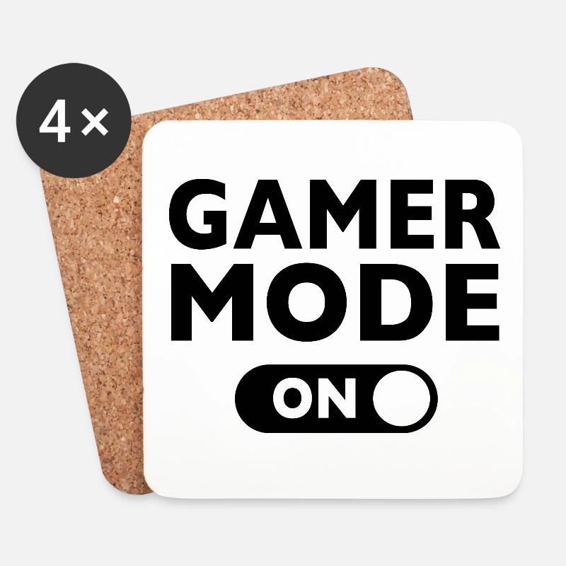 Gamer - Game Mode On - Untersetzer (4er-Set) - Weiß