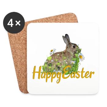 Happy Easter rabbit - Coasters (set of 4) - white - Front