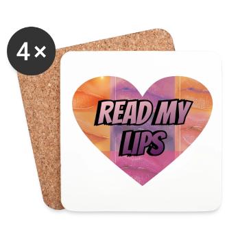 read my lips spruch - Untersetzer (4er-Set) - Weiß - Vorne