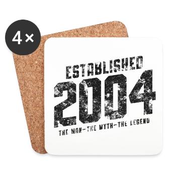 2004 Vintage Born Man Myth Legend - Coasters (set of 4) - white - Front