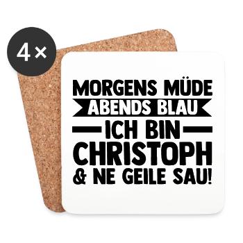 Vorname Chris Christoph - Untersetzer (4er-Set) - Weiß - Vorne