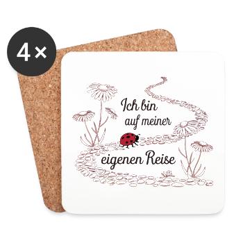 Ich bin auf meiner eigenen Reise für einen - Untersetzer (4er-Set) - Weiß - Vorne