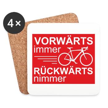 vorwärts immer tolles Fahrrad Radfahrer Gravelbike - Untersetzer (4er-Set) - Weiß - Vorne