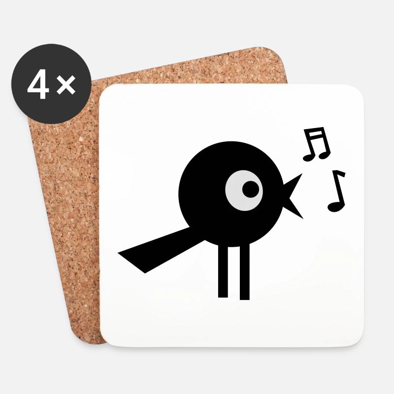 singing bird - Untersetzer (4er-Set) - Weiß