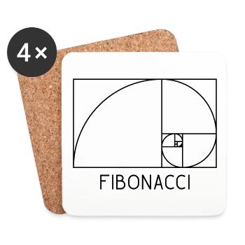 Fibonacci Spirale Goldener Schnitt - Untersetzer (4er-Set) - Weiß - Vorne