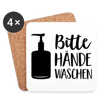 Hände waschen - Untersetzer (4er-Set) - Weiß - Vorne