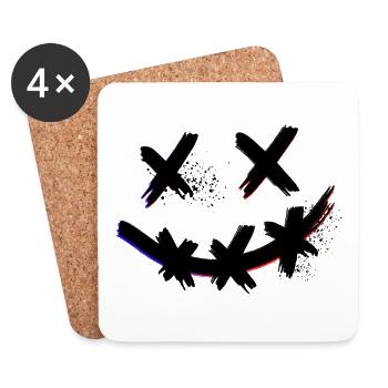 X silent crazy smile - Coasters (set of 4) - white - Front