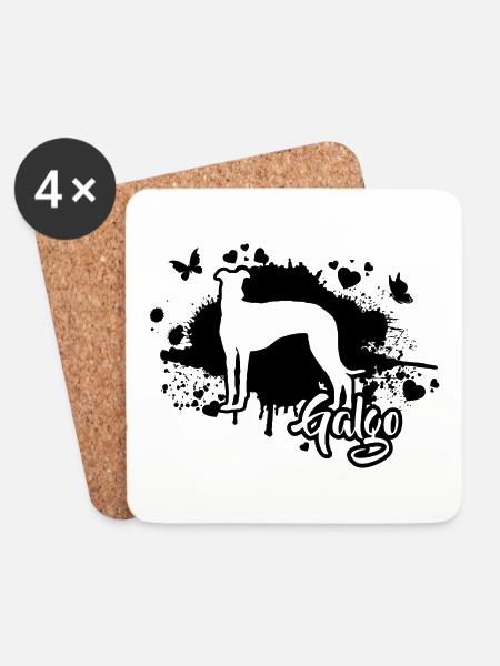 GALGO Hunde Mama Hund Wilsigns - Untersetzer (4er-Set) - Weiß