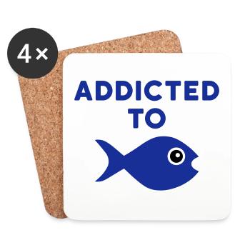 Accro au poisson (Fisch mit großem Auge) - Dessous de verre (lot de 4) - blanc - Devant